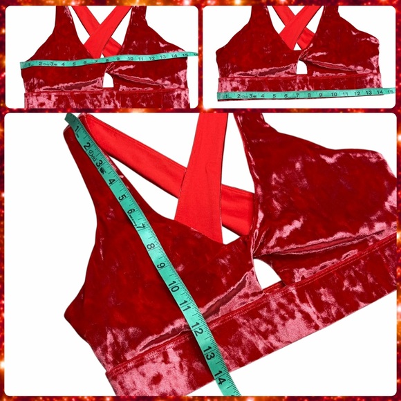 Fabletics Strawberry Red Crushed Velour Sports Bra & Cropped Hoodie - S & XS - Picture 11 of 16